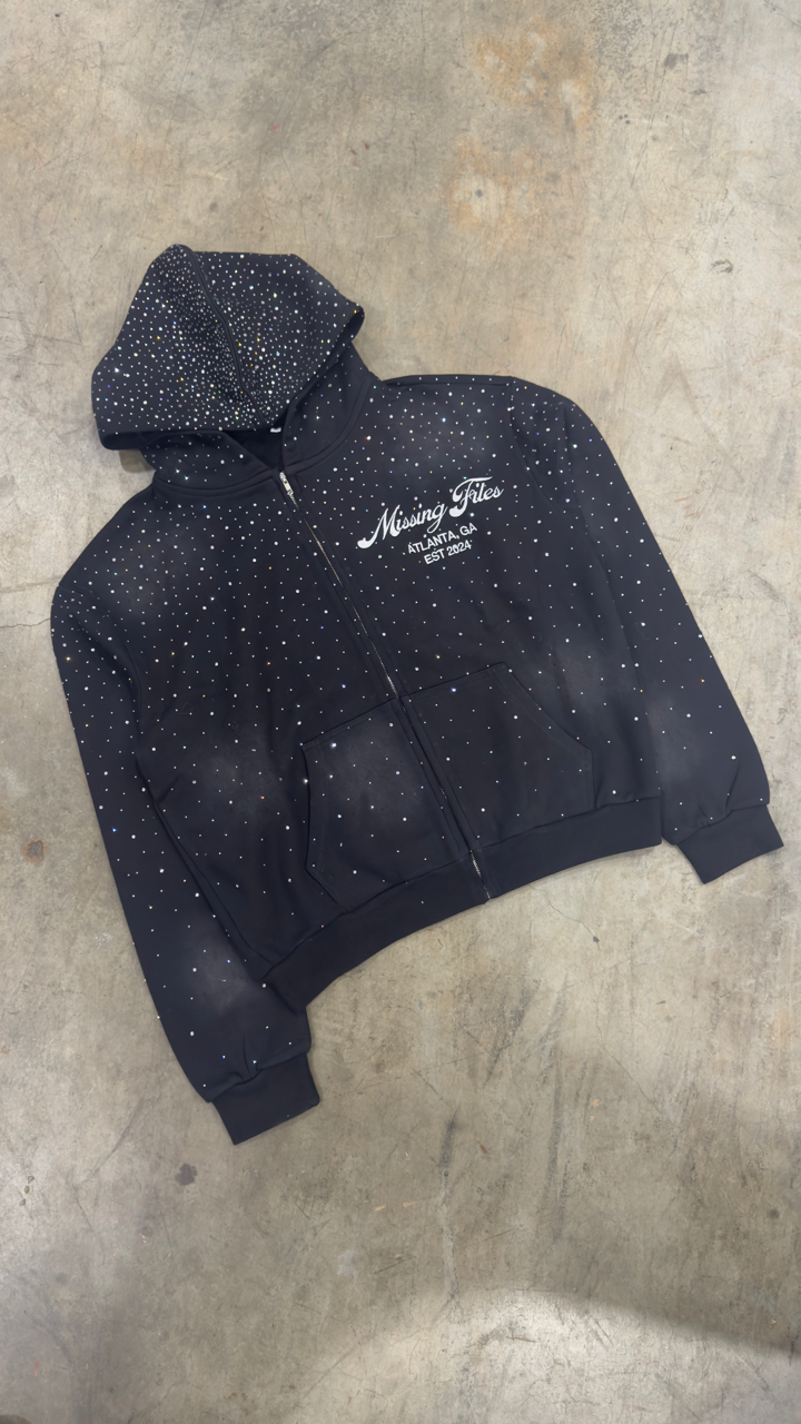 RHINESTONE ZIP UP