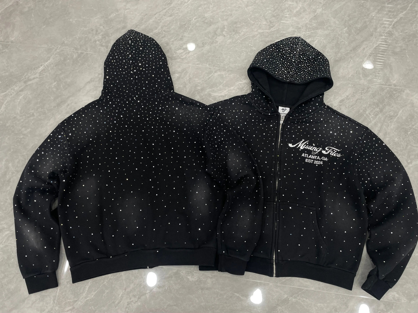 RHINESTONE ZIP UP