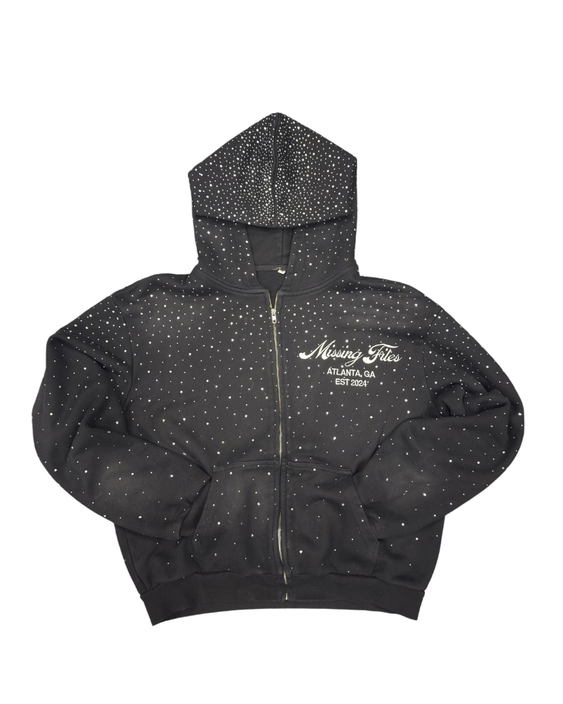 トップス HTH rhinestone zip hoodie H heart logo rhinestone zip hoodie – YZ