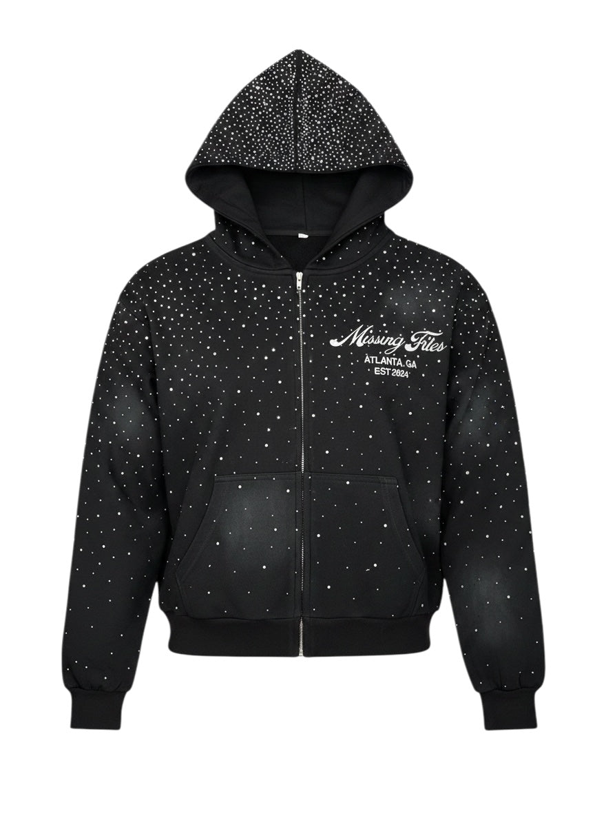 RHINESTONE ZIP UP