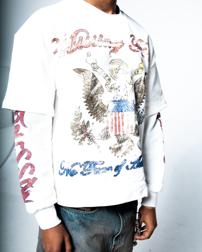 DOUBLE LAYERED THERMAL TEES (WHITE)