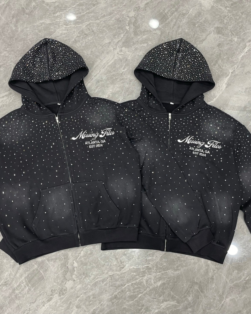 RHINESTONE ZIP UP