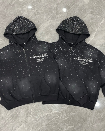 RHINESTONE ZIP UP