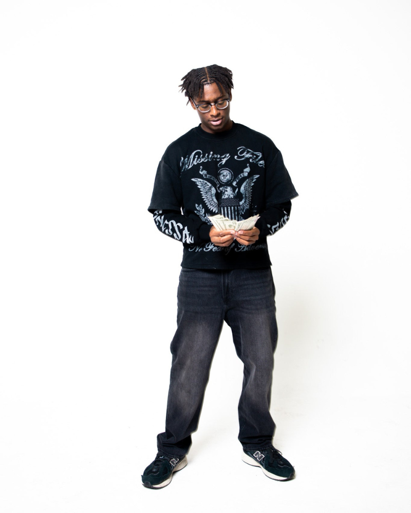 DOUBLE LAYERED THERMAL TEES (BLACK)