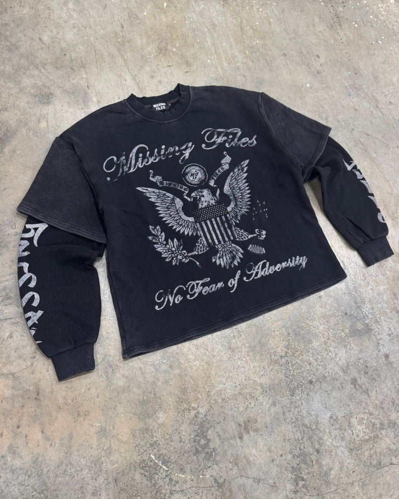 DOUBLE LAYERED THERMAL TEES (BLACK)