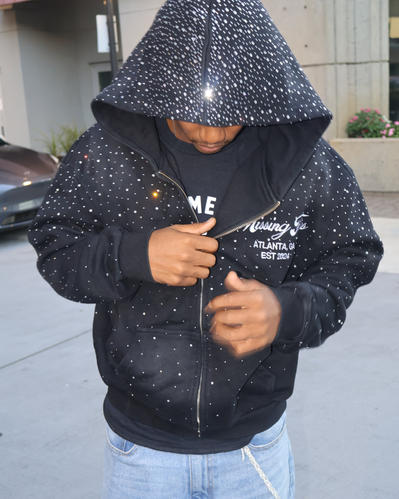 RHINESTONE ZIP UP