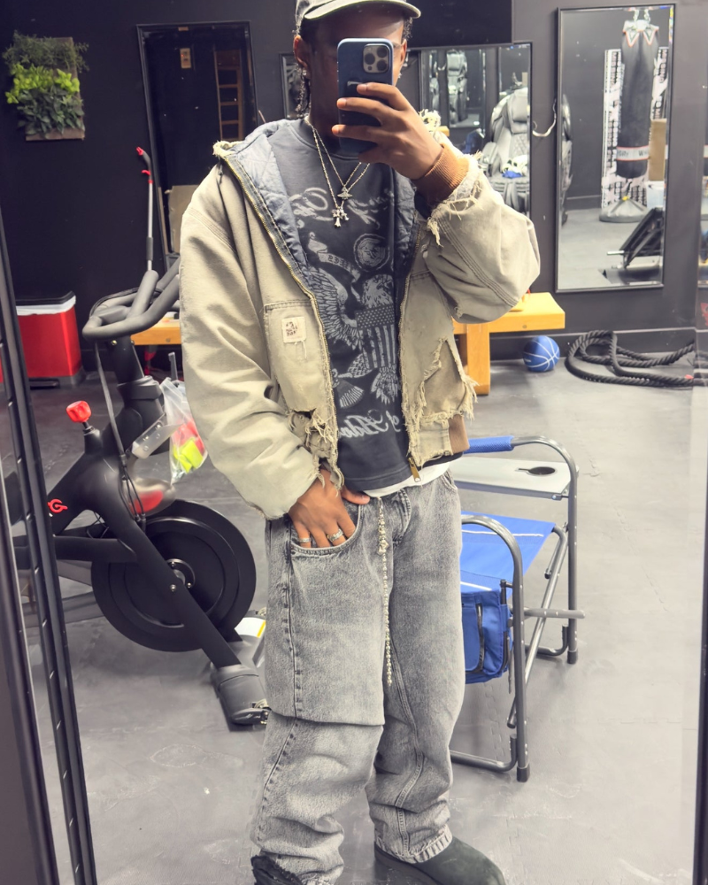 DOUBLE LAYERED THERMAL TEES (BLACK)