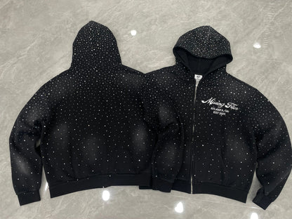 RHINESTONE ZIP UP